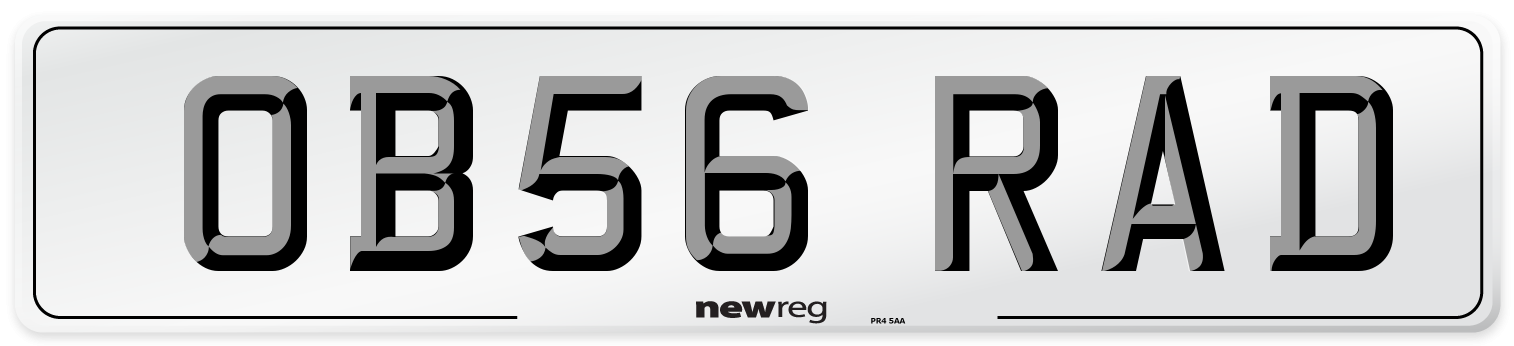 OB56 RAD Number Plate from New Reg